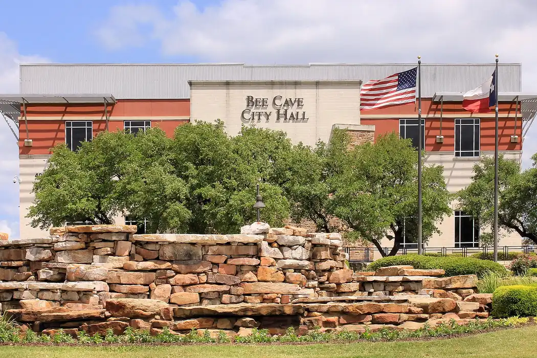 South elevation of city hall in Bee Cave, Texas