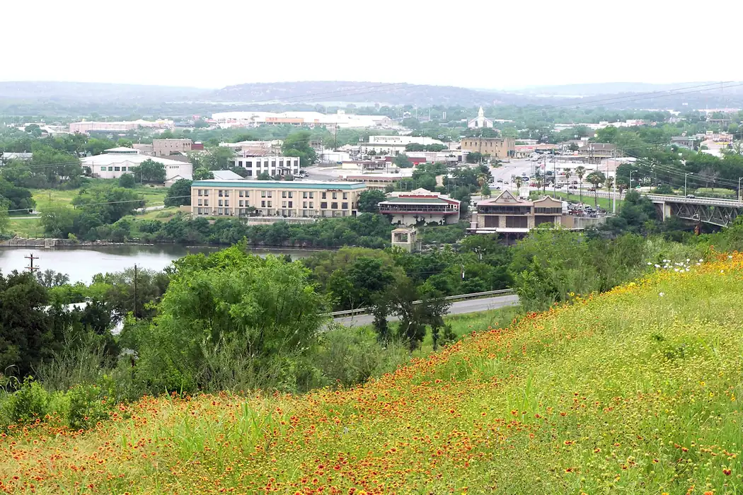 Marble Falls, Texas, seen from a roadside park off U.S. 281